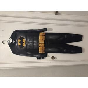 Batman Costume Jumpsuit Pajamas with Hood and Muscle Chest Men's Small
